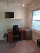 Office space with track lighting