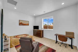Office featuring recessed lighting and baseboards