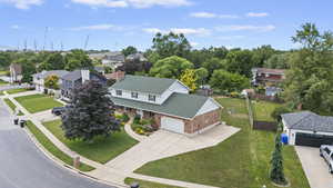 Aerial view of residential area