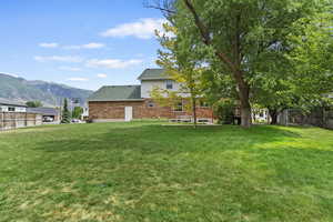 View of yard featuring a mountain view