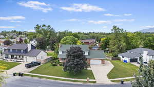 Aerial view of residential area