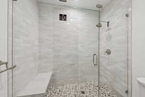 Bathroom with a stall shower