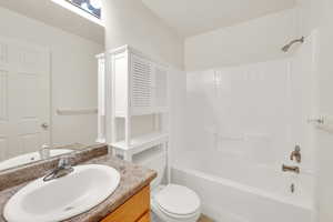 Bathroom on main floor with full bath/ shower combination