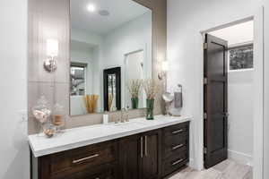 Bathroom featuring vanity