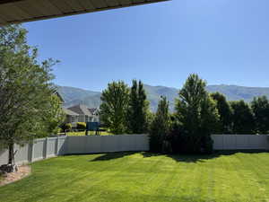 View of yard featuring a mountain view