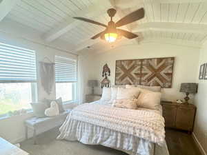 Master Bedroom featuring wooden ceiling, baseboards, and ceiling fan