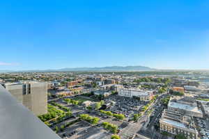 View of urban area with mountains