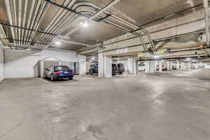 Parking deck with a garage door opener