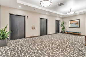 Lobby with recessed lighting