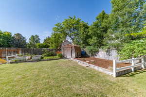 View of yard featuring a garden
