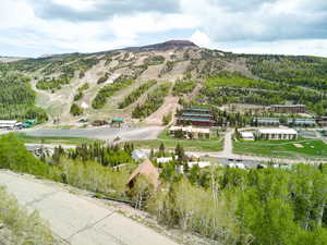 Aerial view of a mountainous background