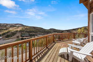 Deck with a mountain view
