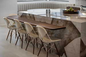 Bar featuring radiator heating unit