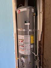 Utilities featuring gas water heater