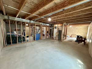 View of unfinished basement