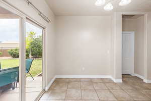 Dinning Area with sliding doors to backyard