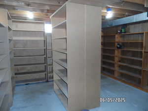 Mechanical and storage room with ample shelf space