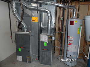 Utilities with gas water heater, up and down furnaces and central A/C