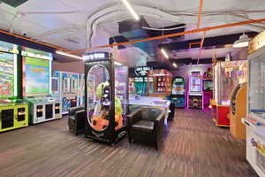 Playroom with carpet flooring