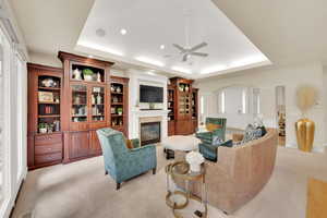 Living room with beautiful built-ins
