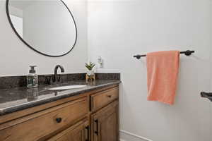 Bathroom featuring vanity