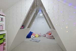 Playroom with carpet floors