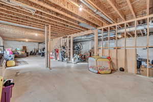 View of unfinished basement