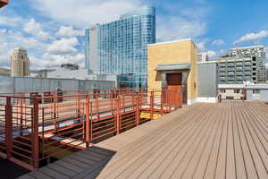 Deck featuring a view of city