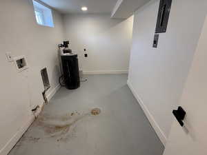 Below grade area featuring baseboards
