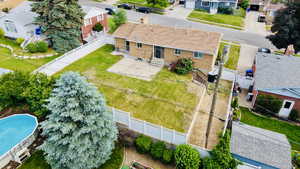Aerial view of residential area