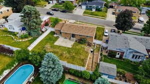 Aerial perspective of suburban area