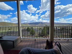 Deck with a mountain view