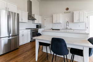 Kitchen with quartz countertops and sleek lines.