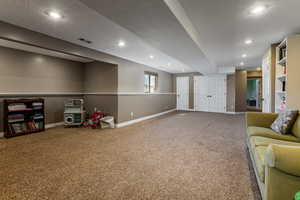 Large basement family room.
