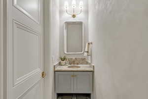 Bathroom featuring vanity