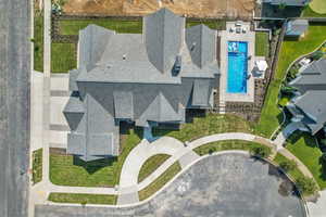 Aerial view of a pool area