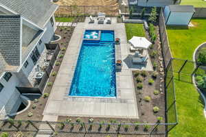 Bird's eye view of a pool