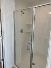 Bathroom with a shower stall
