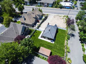 Aerial perspective of suburban area