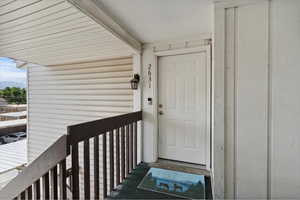 View of exterior entry of 3rd level condo.