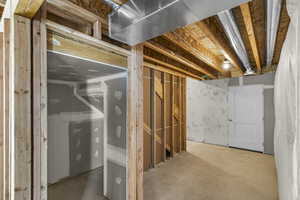View of unfinished basement
