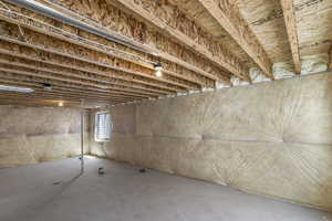 View of unfinished basement