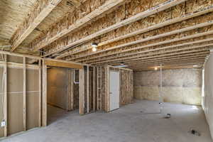 View of unfinished basement