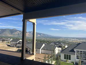 View of mountain background with nearby suburban area