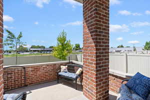 Fenced backyard featuring a patio area