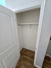 View of coat closet inside the front door