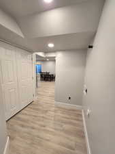 Hallway from storage & utility room closet