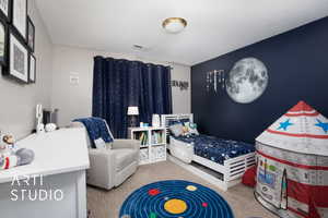 View of carpeted bedroom