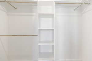 View of master walk in closet