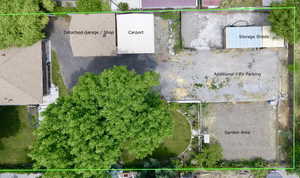 Aerial overview of property's location with property boundaries highlighted